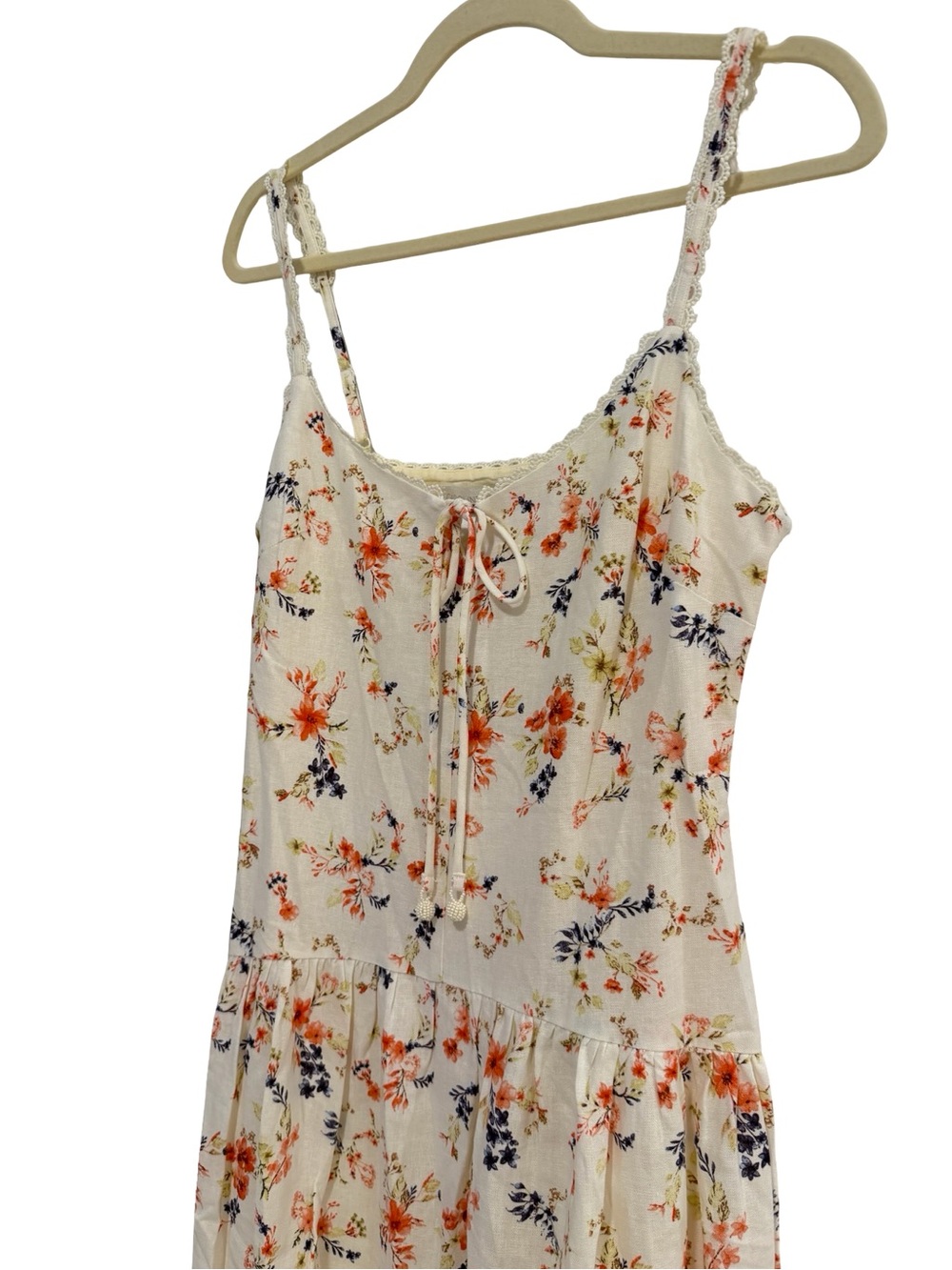 Caroline Constas Ivory Floral Linen Maxi Dress S NWT - Picture 6 of 12